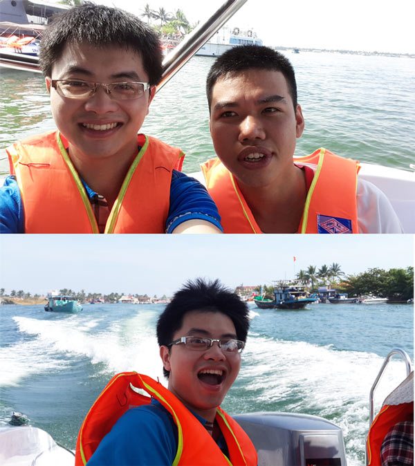Trước khi tàu chạy mặt bềnh thường, tàu chạy cái mặt PHÊ hiên rõ =))